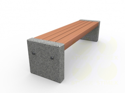 Скамья парковая С1 из полированного натурального гранита 1660х450х450 мм