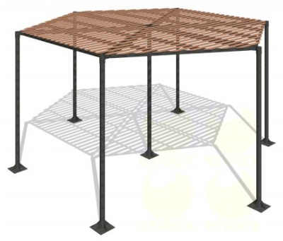 Пергола PG11 Паутинка (6 секц.) 4700х5400х2600 мм