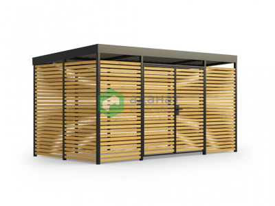 Контейнерная площадка Бункер 2 бака 3340х2510х2490мм Металл: сталь, порошковая окраска 