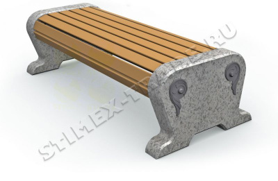 Скамья уличная парковая C10 1700x660x450 мм натуральный гранит