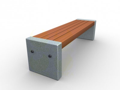 Скамья парковая C1 боковины из серого архитектурного бетона 1660х450х450 мм