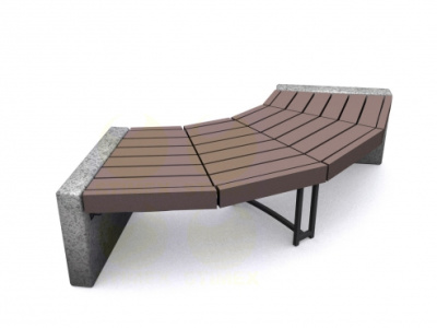 Скамья уличная парковая C7 2035х650х450 мм натуральный гранит