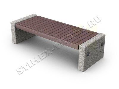 Скамья уличная парковая C9-450mm с боковинами из натурального гранита 1660x450x450 мм