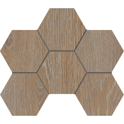 Мозаика KRAFT WOOD KW01 Hexagon 250x285 мм структур.
