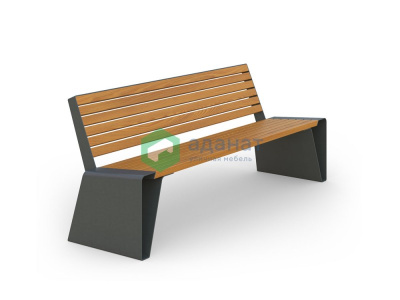 Скамья Владивосток со спинкой 2000х641х787мм Металл: сталь, порошковая окраска Древесина: сосна. П
