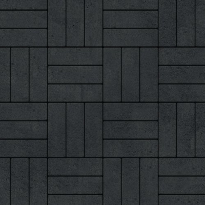 Тротуарная плитка Паркет черный, гладкая 