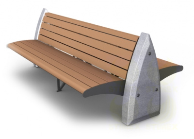 Диван двойной городской уличный D20 с боковинами из архитектурного бетона 1700x1185x800 мм