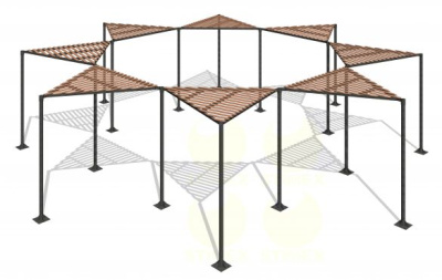 Пергола PG11 Корона (8 секц.) 11000х11000х2600 мм