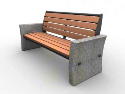 Диван городской уличный D13 с элементами из натурального гранита 1770x650x800 мм