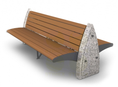 Диван двойной городской уличный D20 с элементами из натурального гранита 1700x1185x800 мм