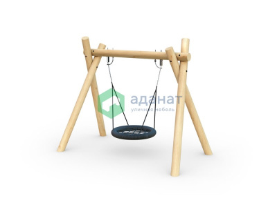 Качели Гнездо 3650х2050х2840мм Древесина: лиственница. Покрытие: светлый дуб.