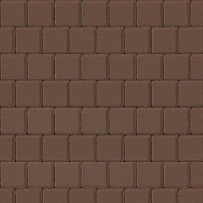 Тротуарная плитка Квадрат малый, коричневый, гладкая 