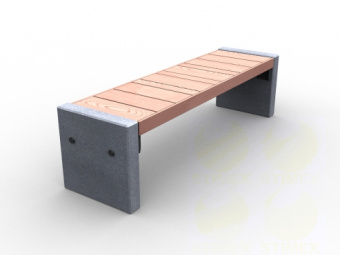 Скамья уличная парковая C9-450mm с боковинами из архитектурного бетона 1660x450x450мм