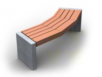 Скамья уличная парковая C8-450mm с боковинами из архитектурного бетона 1530х450х450 мм