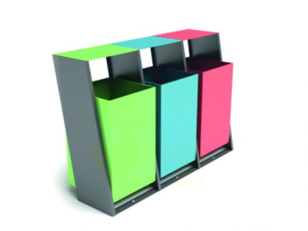 Урна для раздельного сбора мусора U255-trio (У255-трио) 1000x380x700 мм