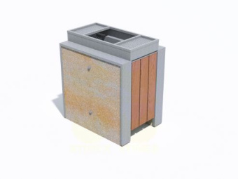 Урна для мусора У705 с боковинами из декоративного композитного камня 610х480х680 мм