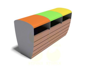 Урна для раздельного сбора мусора U452-trio (У452-трио) 1350x450x700 мм