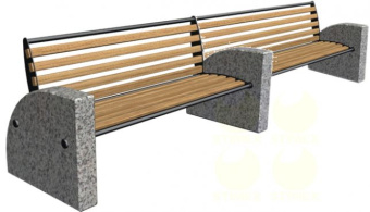 Двойной диван Д6 с боковинами из архитектурного бетона 3300x700x800 мм