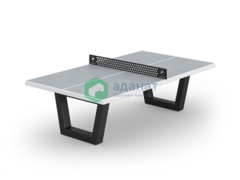 Теннисный стол «Партия» антивандальный 2740х1520х760мм Бетон: Шлифованный на гравии на сером бетоне.