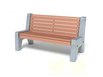 Диван городской уличный D7 с боковинами из архитектурного бетона 1700x780x900 мм