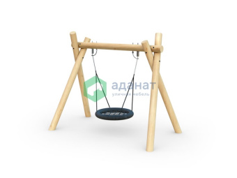 Качели Гнездо 3650х2050х2840мм Древесина: лиственница. Покрытие: светлый дуб.