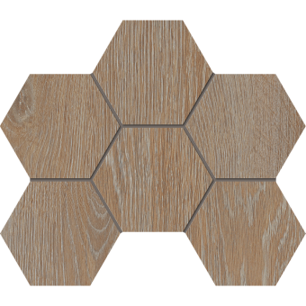 Мозаика KRAFT WOOD KW01 Hexagon 250x285 мм структур.