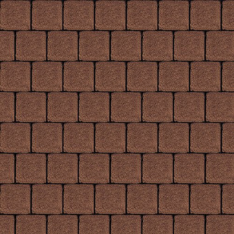 Тротуарная плитка Квадрат малый, коричневый, бассировка 