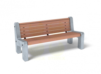 Диван городской уличный D1 (Д1) с боковинами из архитектурного бетона