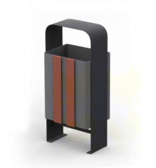 Металлическая урна для мусора уличная U553 (У553) 370х340х860 мм