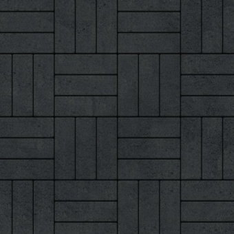 Тротуарная плитка Паркет черный, гладкая 