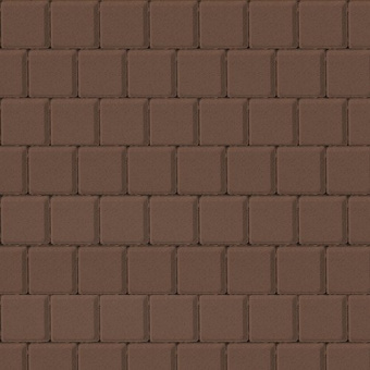 Тротуарная плитка Квадрат малый, коричневый, гладкая 