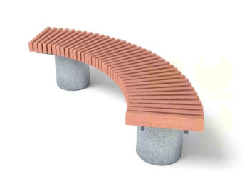 Скамья уличная парковая C757M2 2200х830х440 мм архитектурный бетон