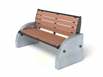 Диван городской уличный D5 с боковинами из архитектурного бетона 1700x700x800 мм
