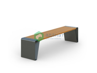 Скамья Владивосток без спинки 2000х420х445мм Металл: сталь, порошковая окраска Древесина: сосна. П