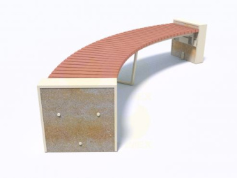 Парковая скамейка С704 с боковинами из декоративного композитного камня 2805х850х505 мм