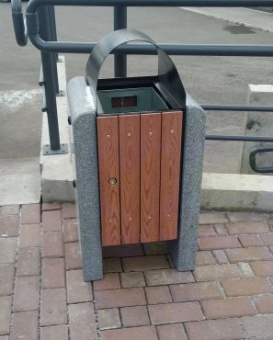 Урна для мусора уличная U1 (У1) с элементами из архитектурного бетона 450x450x940 мм