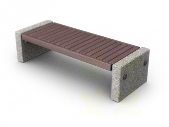 Скамья уличная парковая C9 с боковинами из натурального гранита 1700x650x450 мм